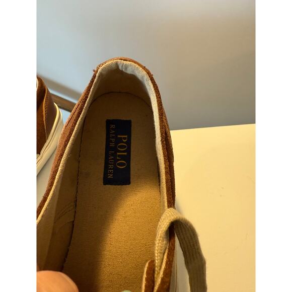 Polo Ralph Lauren Morray II Men’s Brown Beige Sneakers Size 8D Casual Shoes - Picture 4 of 6